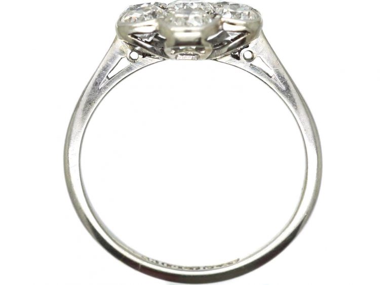 Early 20th Century 18ct White Gold & Platinum Diamond Cluster Ring