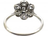 Early 20th Century 18ct White Gold & Platinum Diamond Cluster Ring