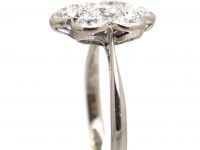 Early 20th Century 18ct White Gold & Platinum Diamond Cluster Ring