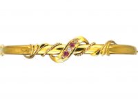 Edwardian 15ct Gold Bangle set with Rubies & Diamonds