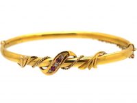 Edwardian 15ct Gold Bangle set with Rubies & Diamonds