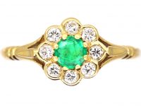 18ct Gold, Emerald & diamond Cluster Ring by Boodles