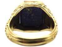 Edwardian 18ct Gold Signet Ring set with Lapis Lazuli