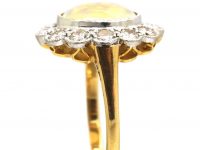 Edwardian 18ct Gold & Platinum, Opal & Diamond Cluster Ring