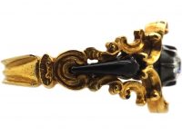 Georgian 18ct Gold & Black Enamel Mourning Ring set with a Diamond