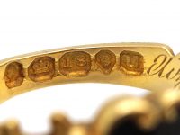 Georgian 18ct Gold & Black Enamel Mourning Ring set with a Diamond