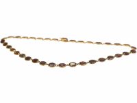 Georgian Gold Garnet Riviere Necklace