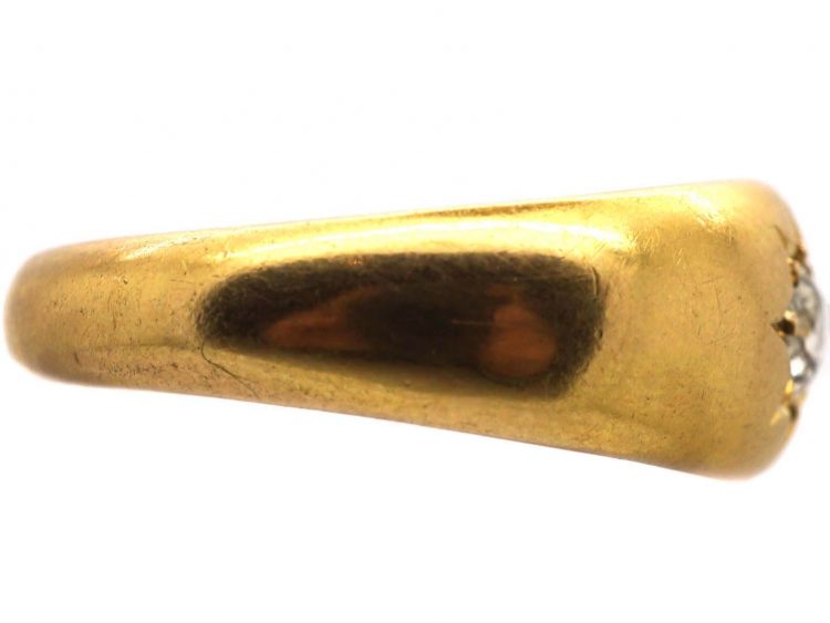 Edwardian 18ct Gold Gypsy Ring set with a Diamond