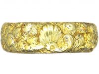 Georgian 18ct Gold Wedding Ring with Shell & Flower Detail