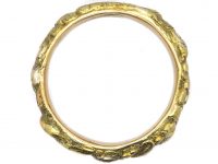 Georgian 18ct Gold Wedding Ring with Shell & Flower Detail