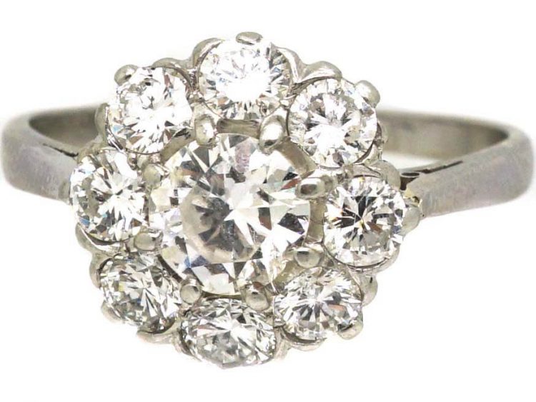 Early 20th Century Platinum & Diamond Cluster Ring