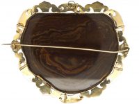 Large Victorian 9ct Gold Brooch set with Fossilised Wood