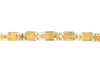 Retro 14ct Gold Bracelet set with Citrines