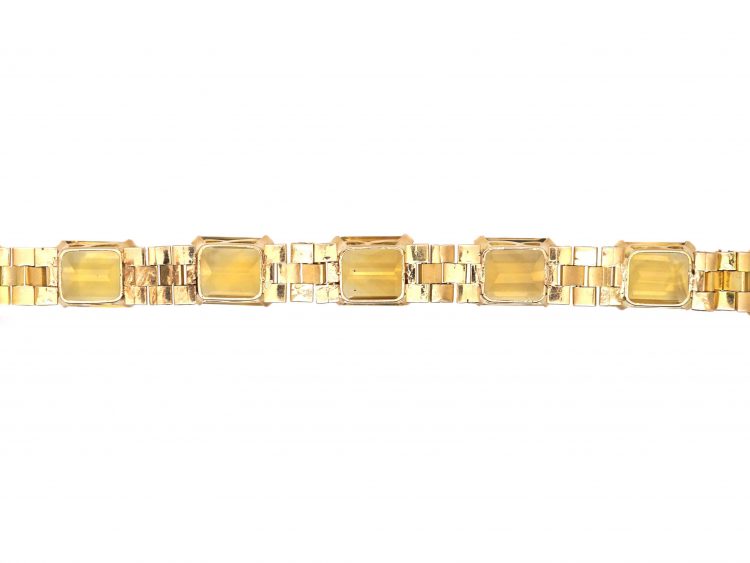 Retro 14ct Gold Bracelet set with Citrines