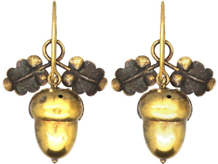 Victorian 15ct Gold Acorn Earrings