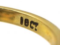 Edwardian 18ct Gold, Opal & Diamond Cluster Ring with Diamond Set Shoulders