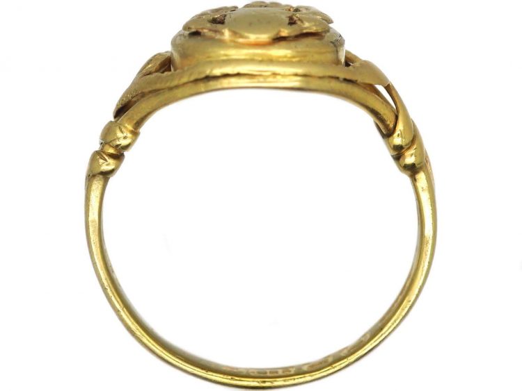 Victorian 15ct Gold Signet Ring with Armorial & Snake Detail