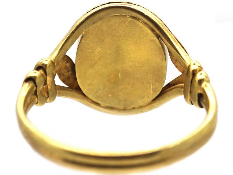 Victorian 15ct Gold Signet Ring with Armorial & Snake Detail