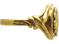 Victorian 15ct Gold Signet Ring with Armorial & Snake Detail