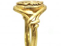 Victorian 15ct Gold Signet Ring with Armorial & Snake Detail