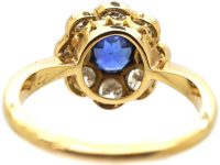 Edwardian 18ct Gold & Platinum, Sapphire & Diamond Cluster Ring