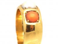 Victorian 18ct Gold, Coral & Pearl Ring