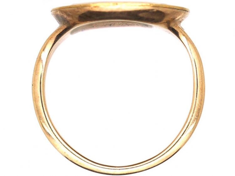 Georgian 15ct Gold Rebus Ring of a Cherub & Willow Tree