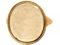 Georgian 15ct Gold Rebus Ring of a Cherub & Willow Tree