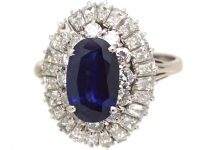 1950s Platinum, Sapphire & Diamond Ballerina Ring