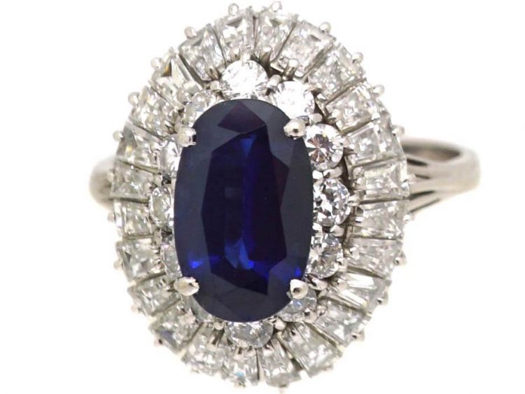 1950s Platinum, Sapphire & Diamond Ballerina Ring