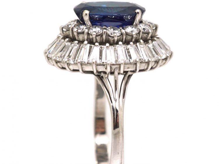 1950s Platinum, Sapphire & Diamond Ballerina Ring