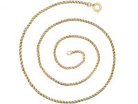 Edwardian Narrow 18ct Gold Foxtail Chain