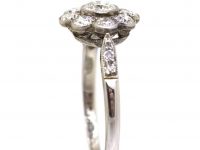 Edwardian Platinum Diamond Daisy Cluster Ring