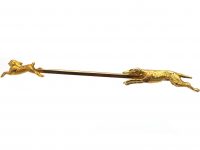 Edwardian 15ct Gold Hare & Hound Brooch