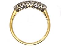 Edwardian 18ct Gold Triple Cluster Diamond Ring