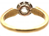 Edwardian 18ct Gold & Diamond Solitaire Ring with Engraved Shoulders