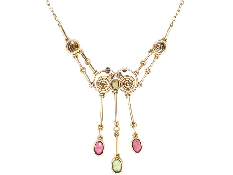 Edwardian 9ct Gold Suffragette Necklace