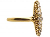 Victorian 18ct Gold Marquise Ring Set with Old Mine Cut Diamonds