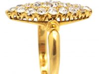 Victorian 18ct Gold Marquise Ring Set with Old Mine Cut Diamonds