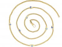 Early 20th Century 14ct Gold Long Chain set with Sapphires