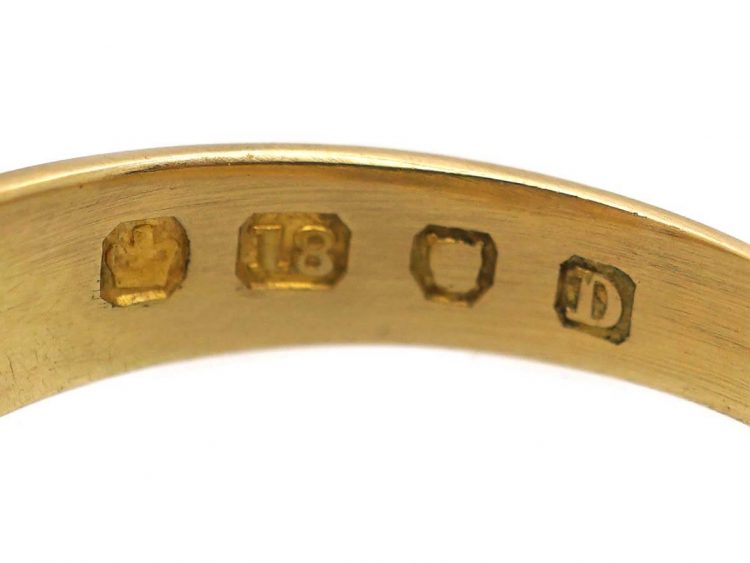Victorian 18ct Gold Three Stone Old Mine Cut Diamond Gypsy Ring