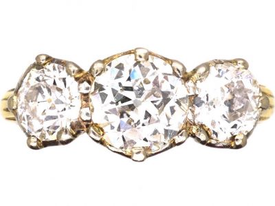 Victorian 18ct Gold, Three Stone Diamond Ring