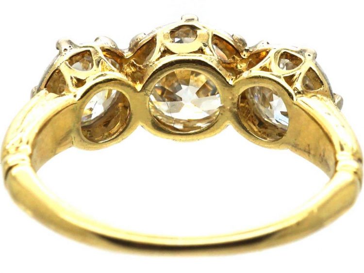 Victorian 18ct Gold, Three Stone Diamond Ring