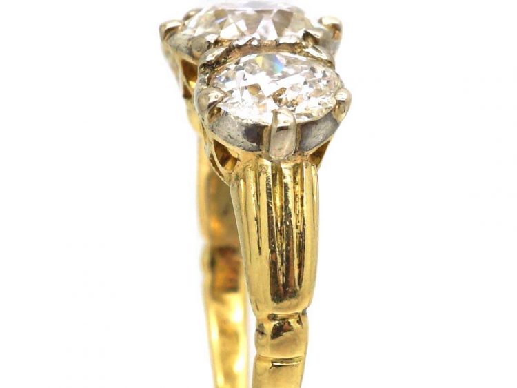 Victorian 18ct Gold, Three Stone Diamond Ring