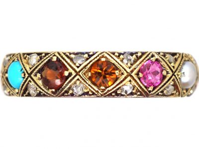 Early 20th Century Austrian 14ct Gold Harlequin Ring