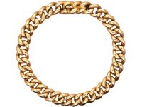 Edwardian 15ct Gold Curb Link Bracelet
