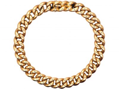 Edwardian 15ct Gold Curb Link Bracelet