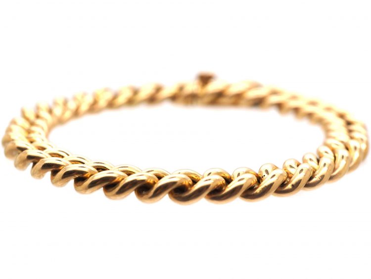 Edwardian 15ct Gold Curb Link Bracelet