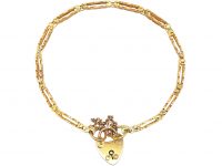 Edwardian 15ct Gold Bracelet with Padlock