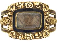 Georgian 18ct Gold & Black Enamel Mourning Ring